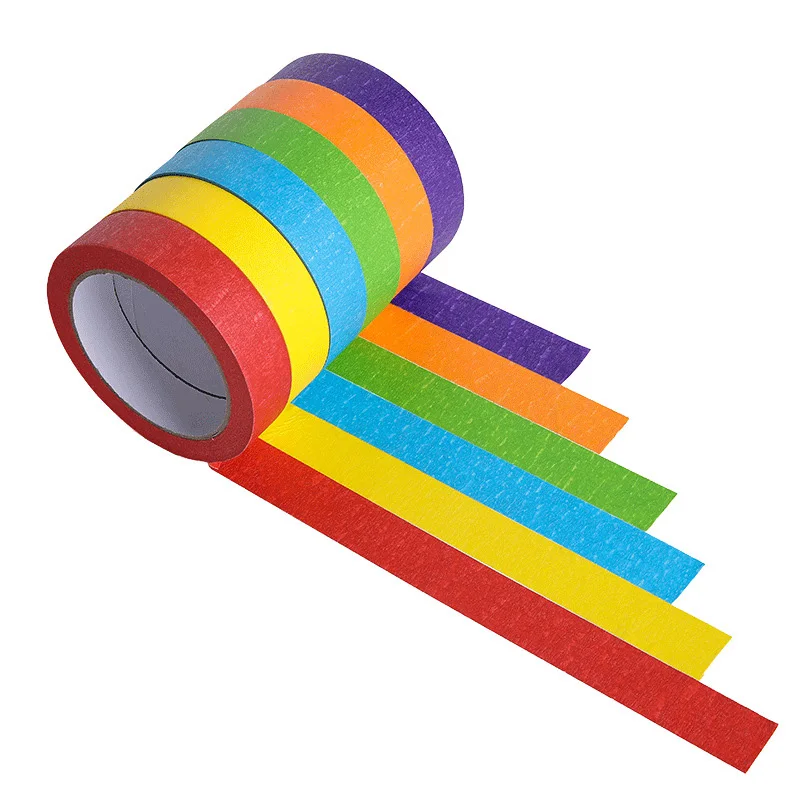 10M Painters Colored Masking Tape Rainbow Colorful Craft Art Paper Tape For Kids Labeling Arts Crafts DIY Decoration Teaching