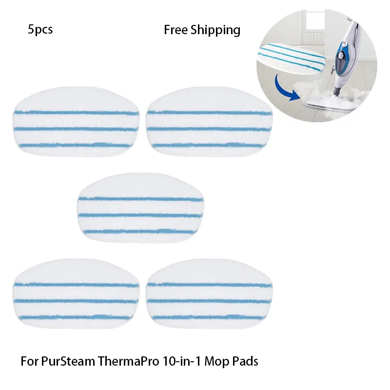 5PCS Steam Cleaner Parts Mop Microfiber Pad,for PurSteam ThermaPro 10-in-1 Series Steam Mop Cloths Replacement Accessories