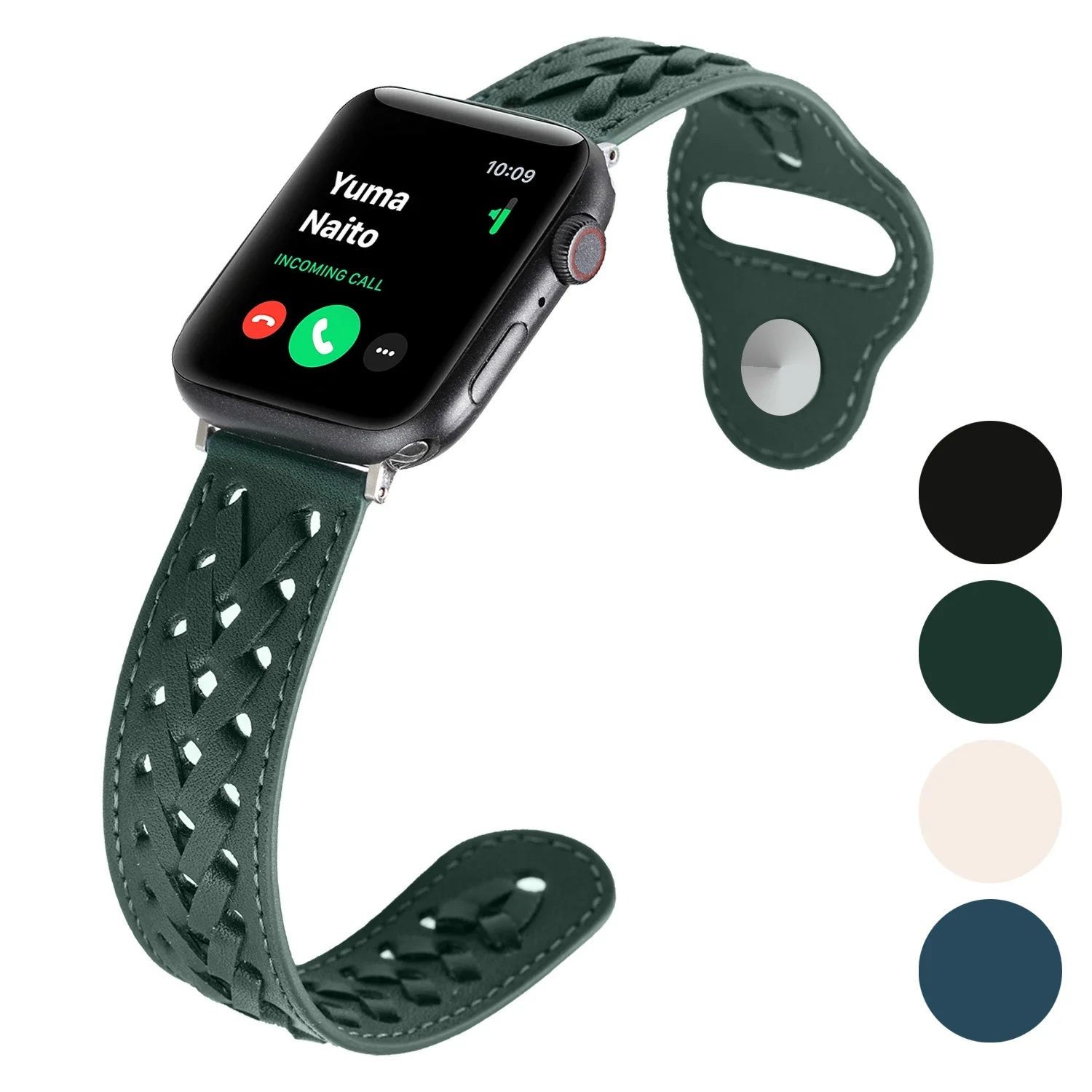 

Ремешок плетеный из натуральной кожи для Apple watch band, браслет для iWatch 10 9 8 7 6 5 4, 45 мм 41 мм 44 мм 42 мм 40 мм 46 мм