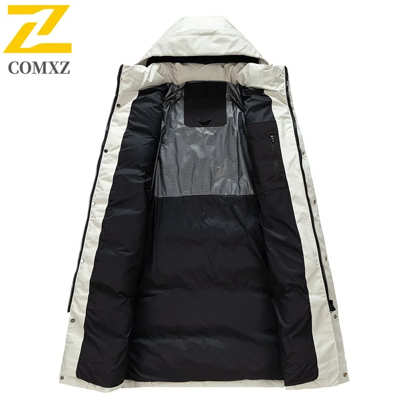 سترة COMXZ للرجال طويلة الطول بتصميم فاخر لرحلة التزلج ومغامرة الثلج سترة مبطنة بالقطن سترة منتفخة عالية الجودة للشارع