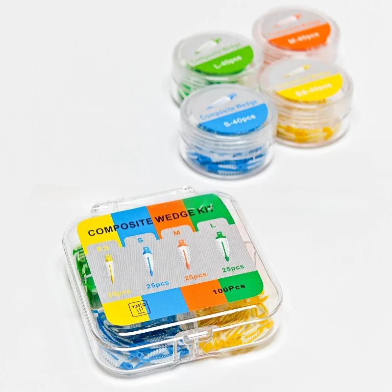 100 Pcs Lab Composite Gap Wedge, Interdental Wedge, Colored Mixed Wedge. 4 Size Mixed Package . Best Tool