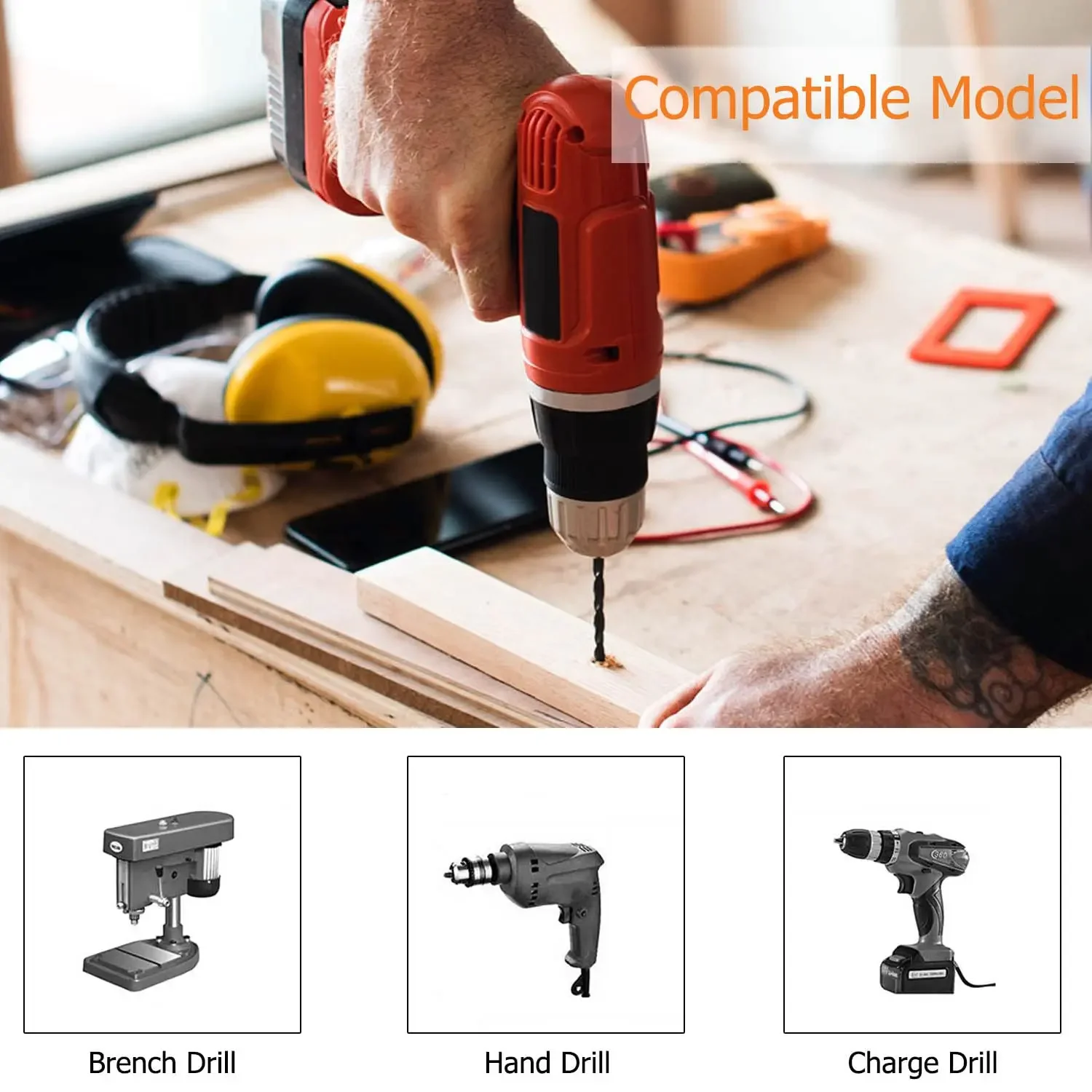 Cross Hex Tile Drill Bits Set Hard Alloy Triangle Stone Glass Ceramic Concrete Drill Bit Extension Hole Opener Universal Tool