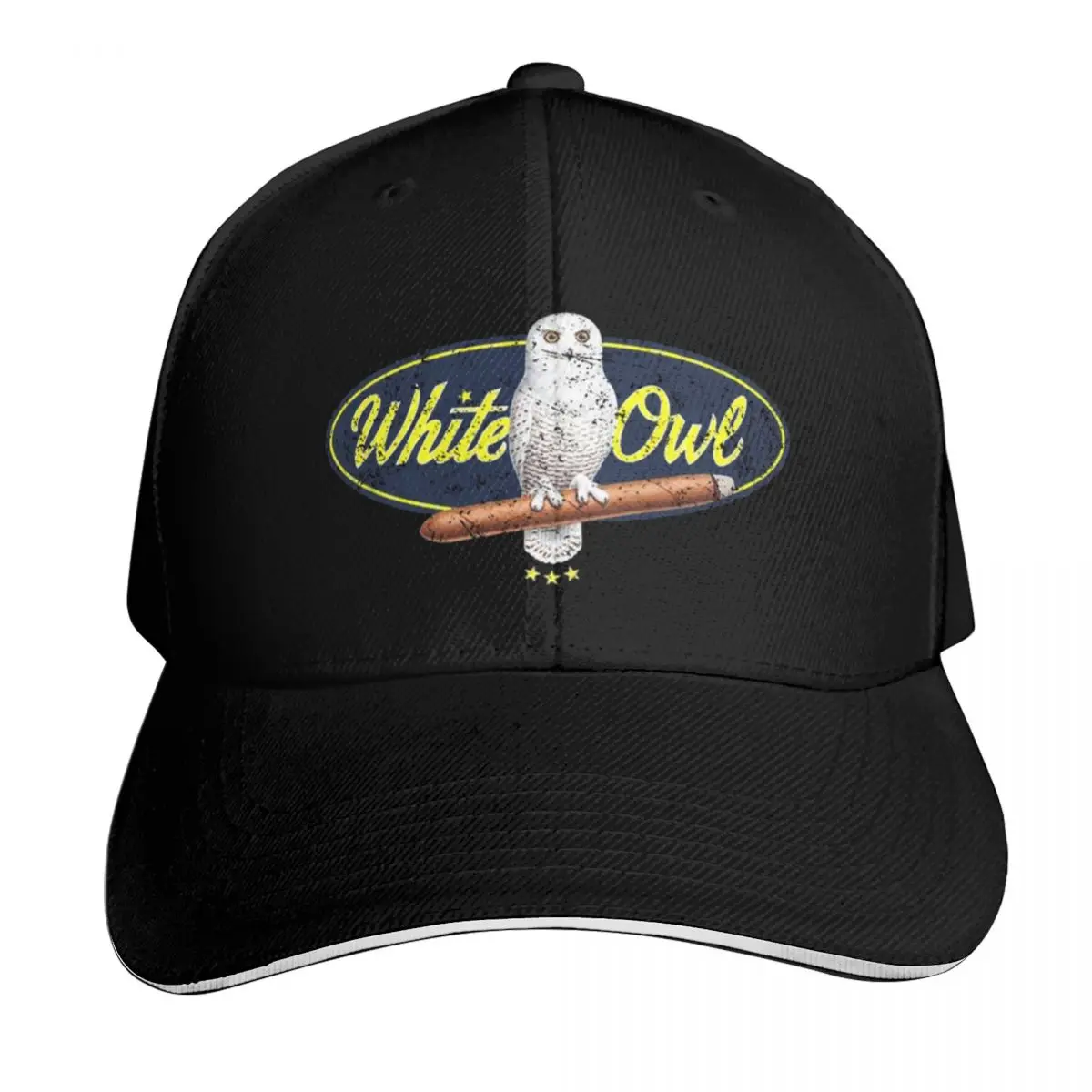 White Owl Cigarettes Baseball Cap Adjustable Buckle Closure Moisture Wicking Quick Dry Curved Brim Classic Fit
