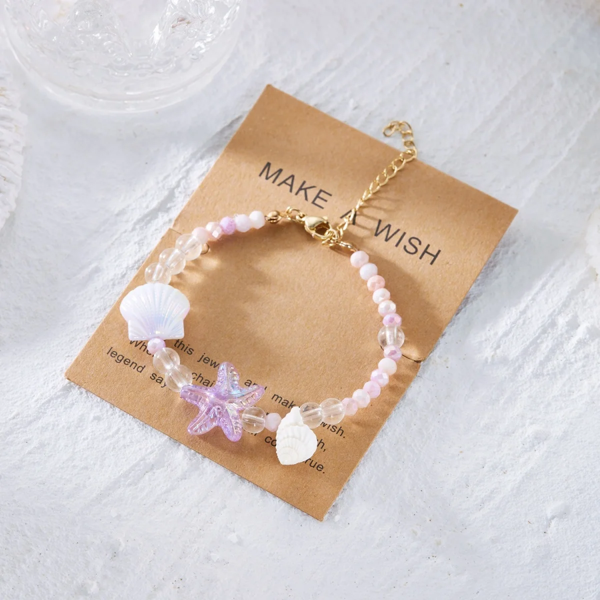Armbänder aus Kunstharz mit Seesternen, Muscheln und Reisperlen für Damen und Herren, trendige Seestern-Ozean-Strand-Armreifen, Sommerurlaub-Party-Schmuck – Detail 19