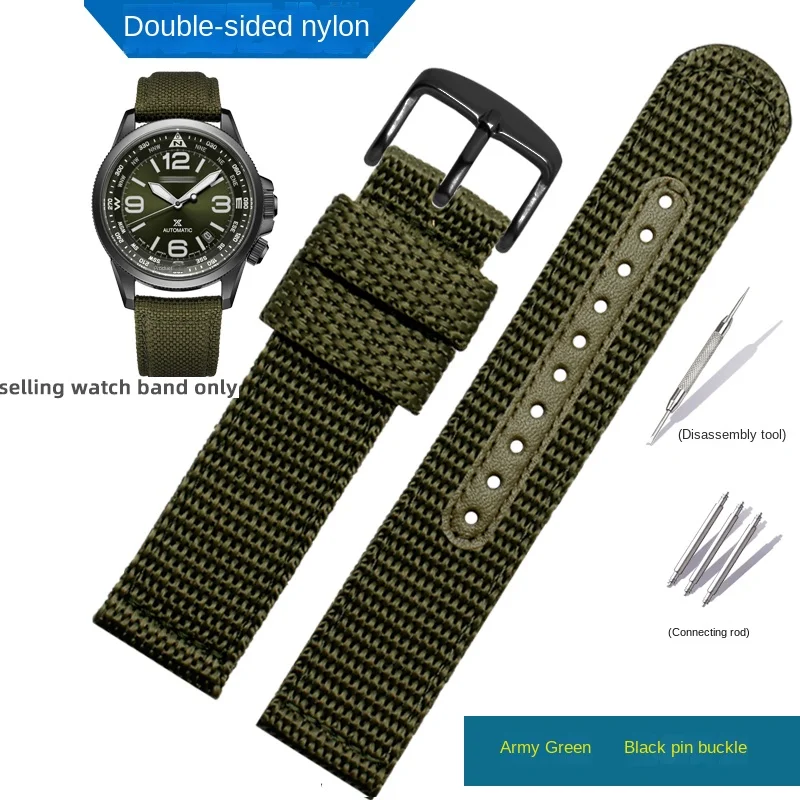 20mm waterproof nylon watch strap for Seiko watch strap outdoor sports canvas SRPC31J1 male PROSPEX series SSC295J1 male 21 22mm