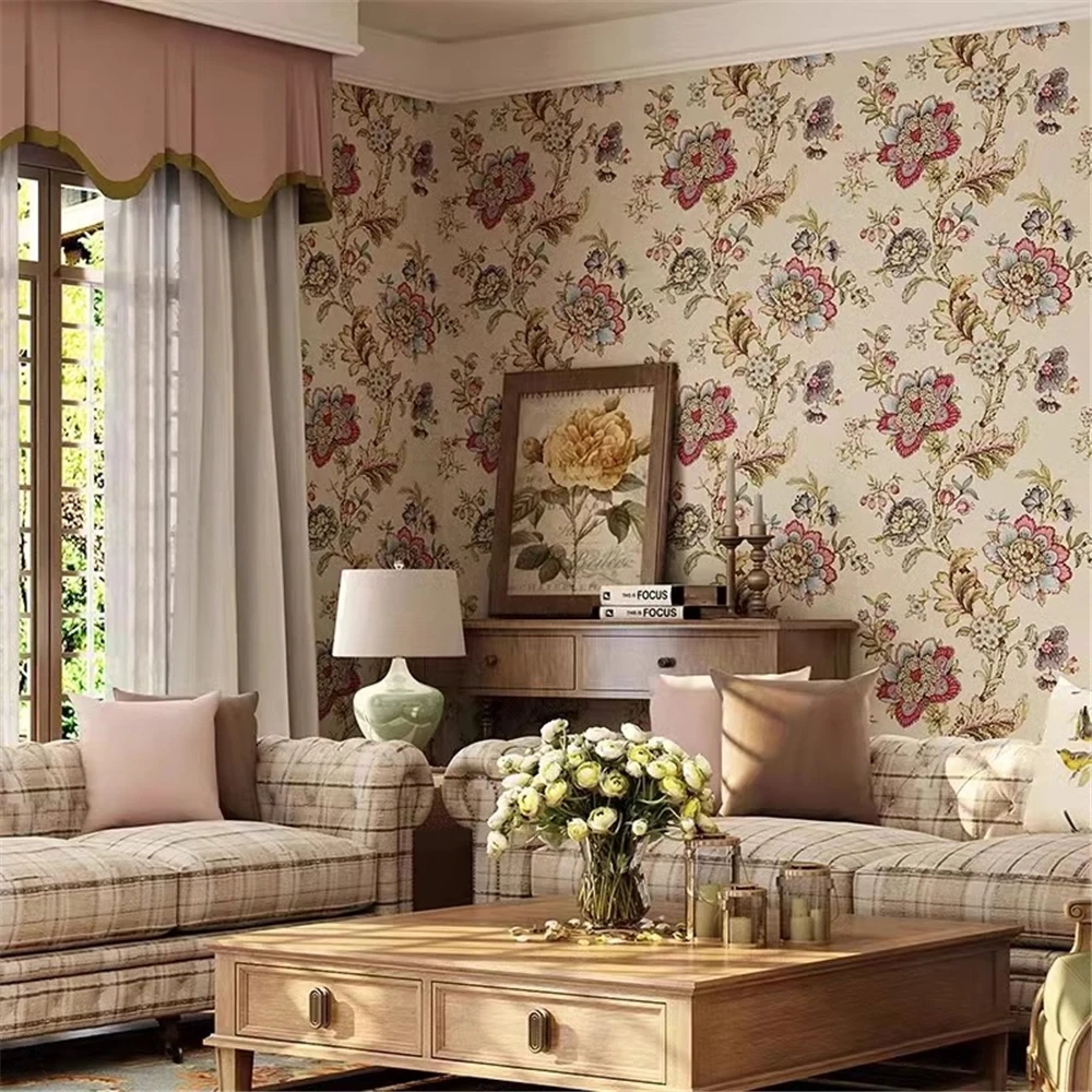 Custom American plant green leaf wallpaper for living room bedroom mural decor sofa TV background peony wall papers home decor
