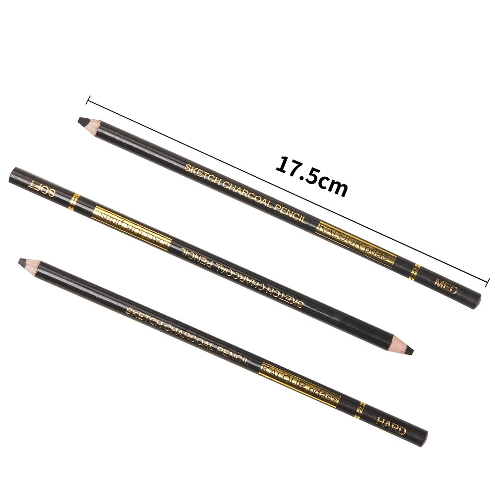 6/12pcs KALOUR Carbon Pencil  Professional High gloss Pencil White/Black Colorful Carbon Sketch Pencil Art Drawing Tools Supplie