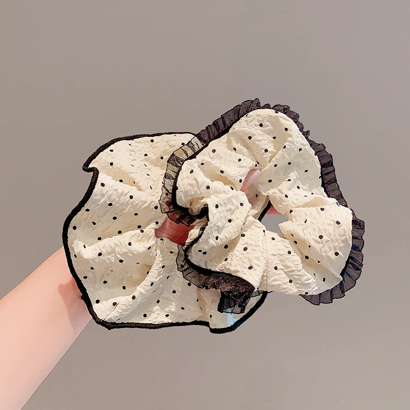 2025 جديد الأطفال أناقة الدانتيل حلية واسعة مرونة العصابات الشعر طفل الفتيات منقطة الشعر هوب رباطات إكسسورات شعر الأطفال