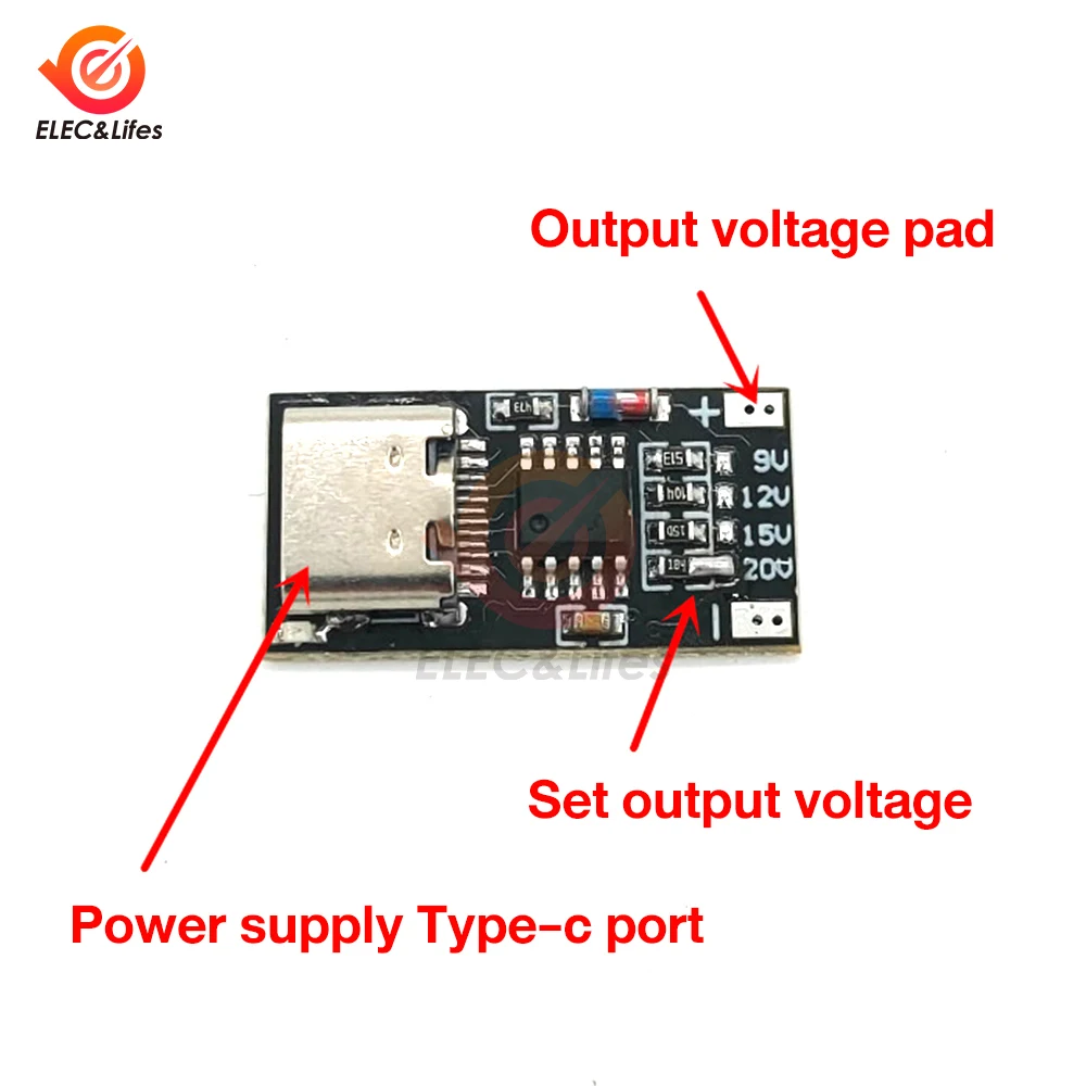 บอร์ดล่อเหยื่อ pd/qc ชาร์จเร็วโมดูล USB บูสต์โมดูล PD2.0 Type-C PD3.0 9V 12V 15V 20V โมดูลตรวจจับการโพลแบบชาร์จเร็ว