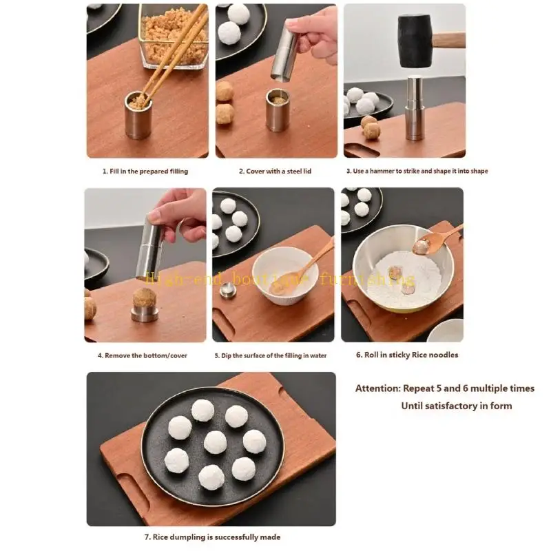 L9NB 304 Stainless Steel Rice Ball Mold For Making Uniform Dumplings And Dessert Tangyuan Making Mould