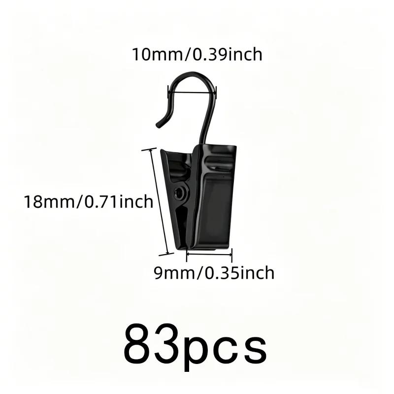 Silver Metal Drapery Pins 83 pcs, Strong Secure Grip, Silver Open-End Design, for Photo Hanging Display