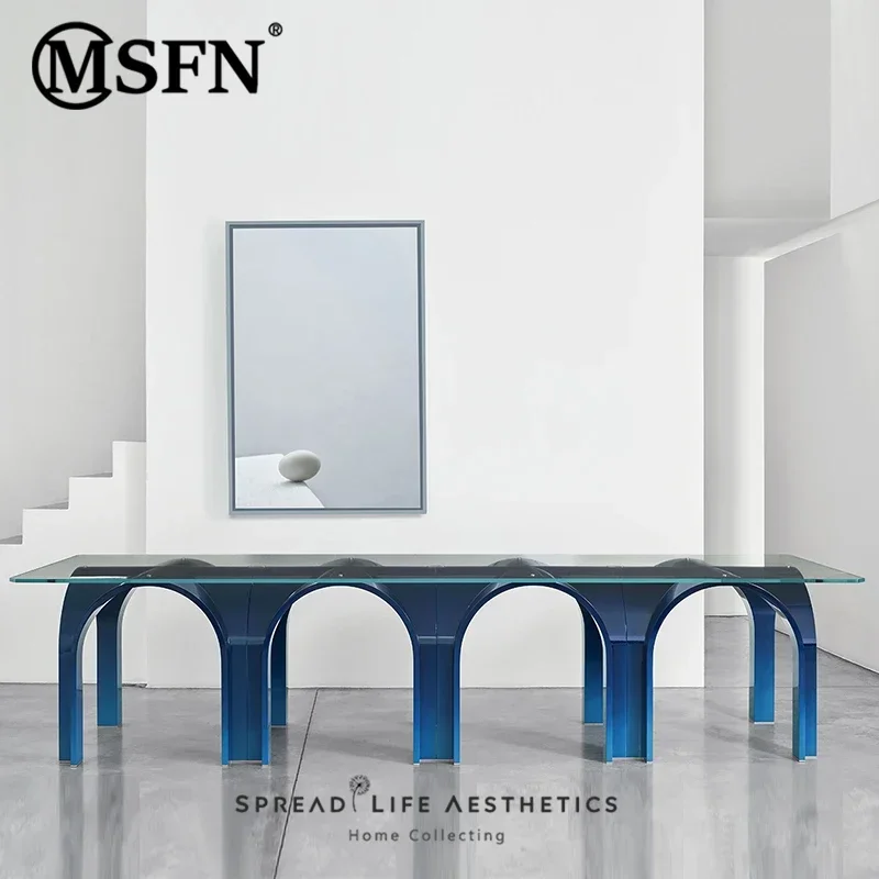 

Simple Arch Bridge FRP Multi-Person Dining Table Conference Table Model Room Long Table
