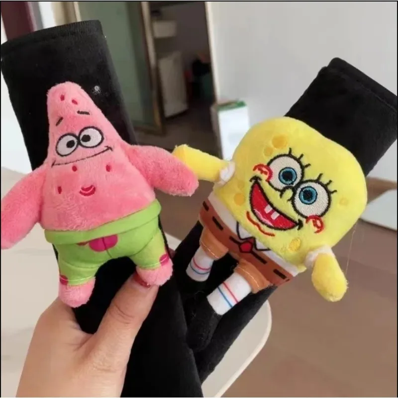 SpongeBob Car Shoulder Pad Cover Patrick Cartoon Interior Decoration Safety Belt Cover Shoulder Bag Strap Breathable Protection