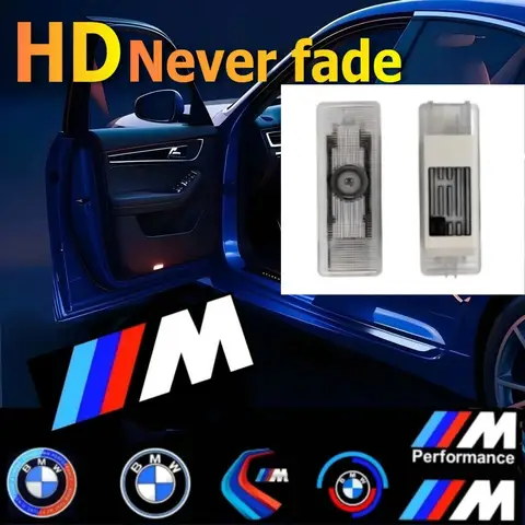 HD BMW M 1 2 3 4 5 6 7 시리즈 E81 E90 E92 E93 F30 E60 F10 E63 E65 E85 F01 E84 E83 E70 E71 자동차 도어 Led 프로젝터 고스트 라이트