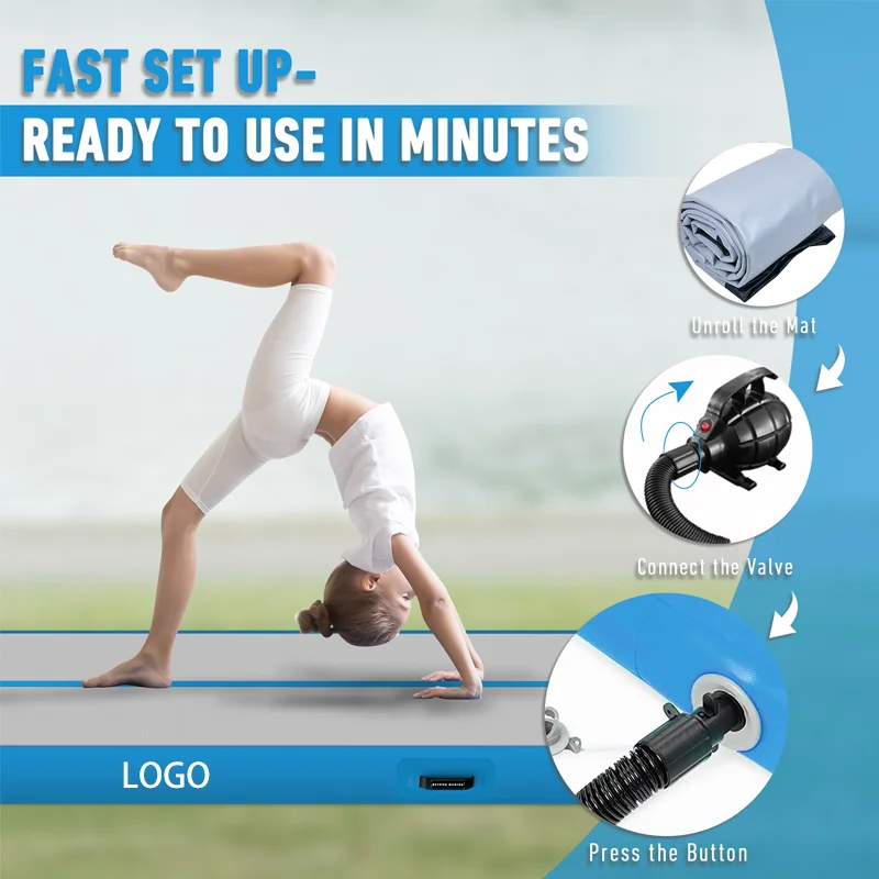 3/4/5/6 متر 10/20 سنتيمتر سميكة عدم الانزلاق بساط جمباز نفخ الهواء المسار للمنزل التدريب تراجع اليوغا أجهزة لياقة خارجية #6