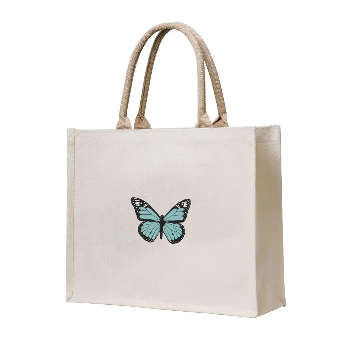 

teal butterfly Tote Bag shopping bags foldable shopping trolley bag Women's shopper