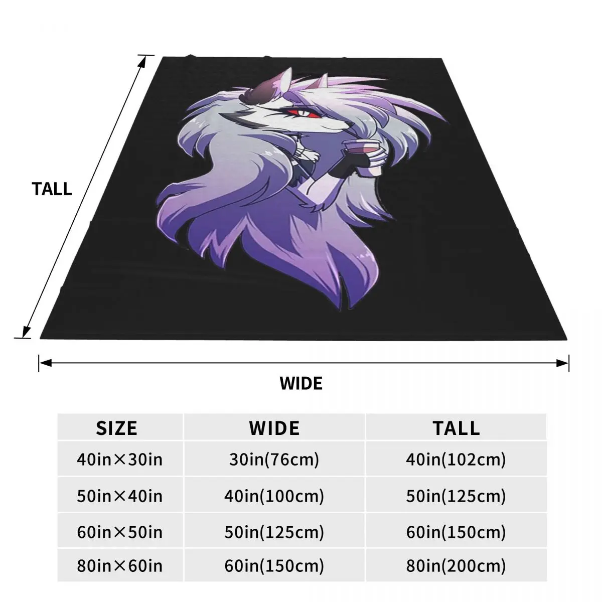 Helluva Boss Loona Blanket Flannel Sofa Throw Blanket Warm for Couch Bedding Office Throws Bedspread Quilt