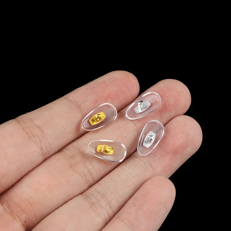 10 Paar Silikon-Nasenpads zum Anschrauben, PVC-Aluminium-Kernstütze für Brillen, unterstützt Brillenzubehör – Detail 8