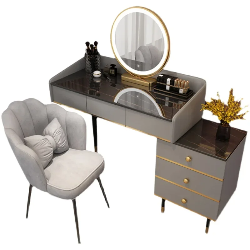 

~Dressing Table Bedroom Modern Simple Small Apartment Style Makeup Table Storage Cabinet Integrated Light Luxury Stone Plate