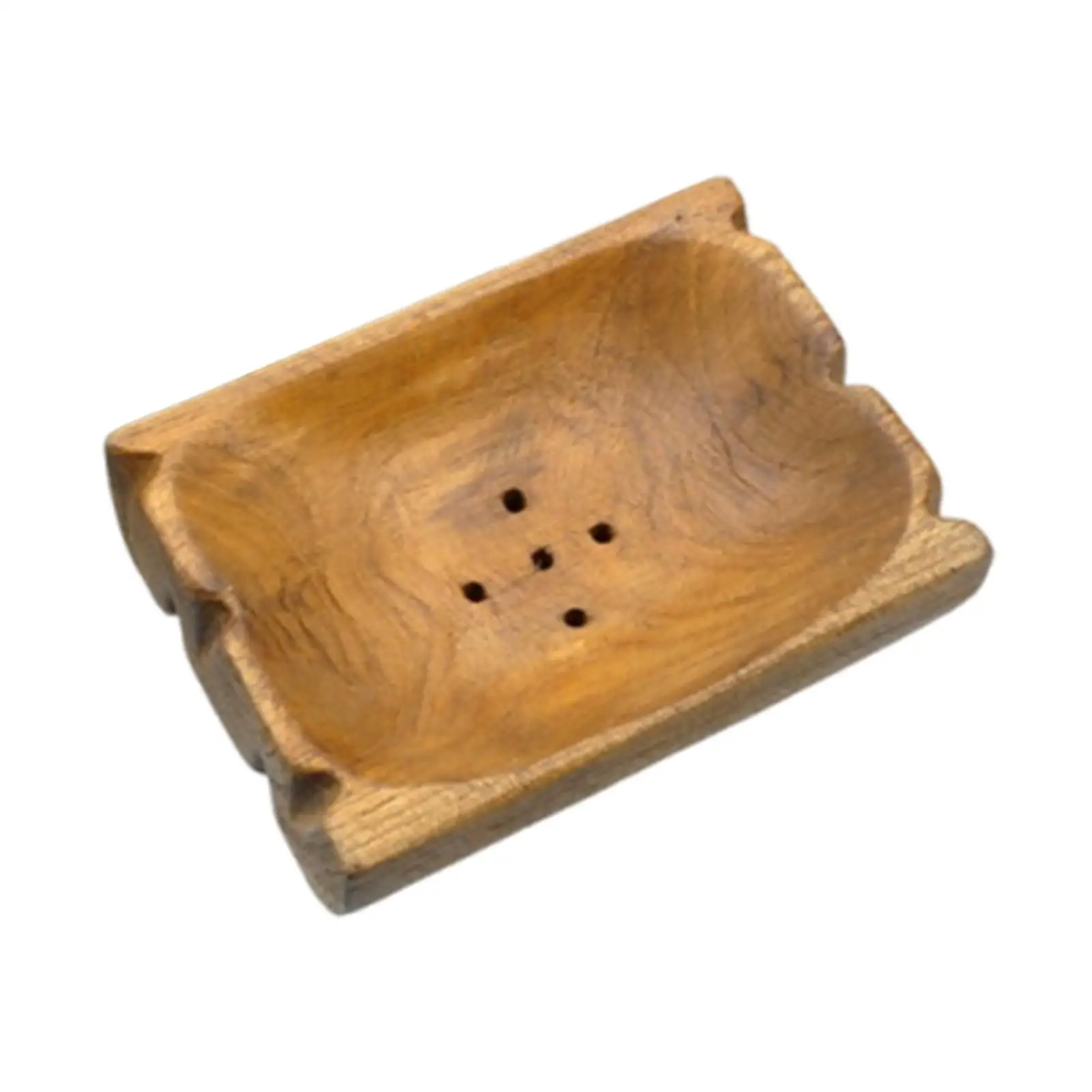 

Wood Soap Dish with Raised Feet Easy to Clean Decorative Rustic with Draining Holes Soap Tray for Kitchen Bathroom Countertop