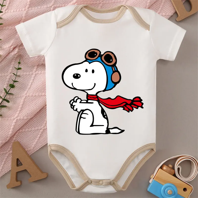 MINISO Детская одежда с принтом Snoopy/Love, комбинезон из 100% хлопка, комбинезон, боди для новорожденных от 0 до 12 месяцев, лучший подарок для ребенка