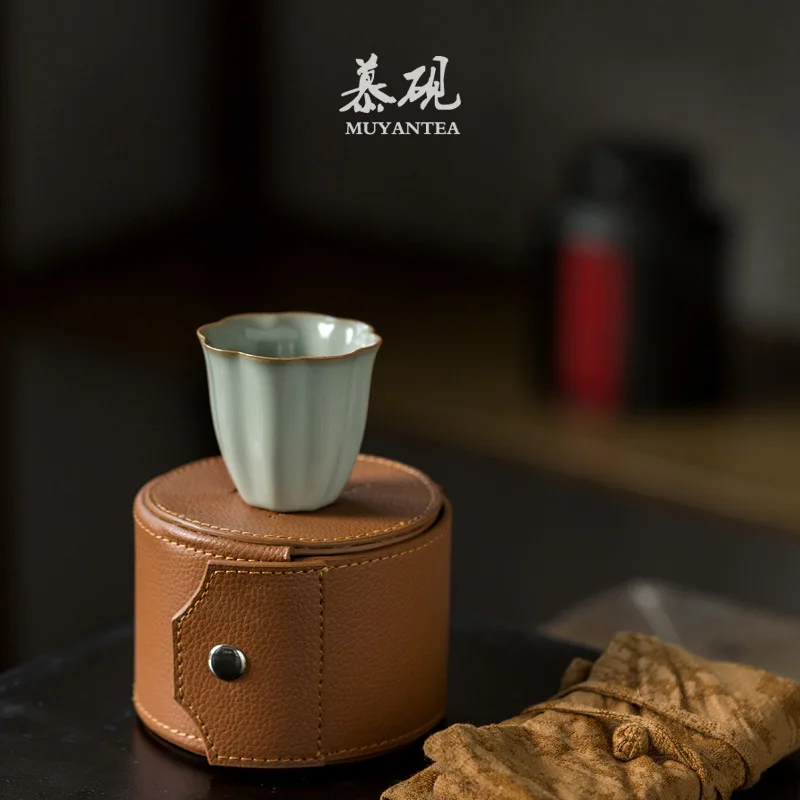 

Mutaoruyao Master Cup, Handmade Kung Fu Tea Set, Single With Crackle Glaze, Can Be Nurtured, Bean Green Color, Ru Porcelain Cup