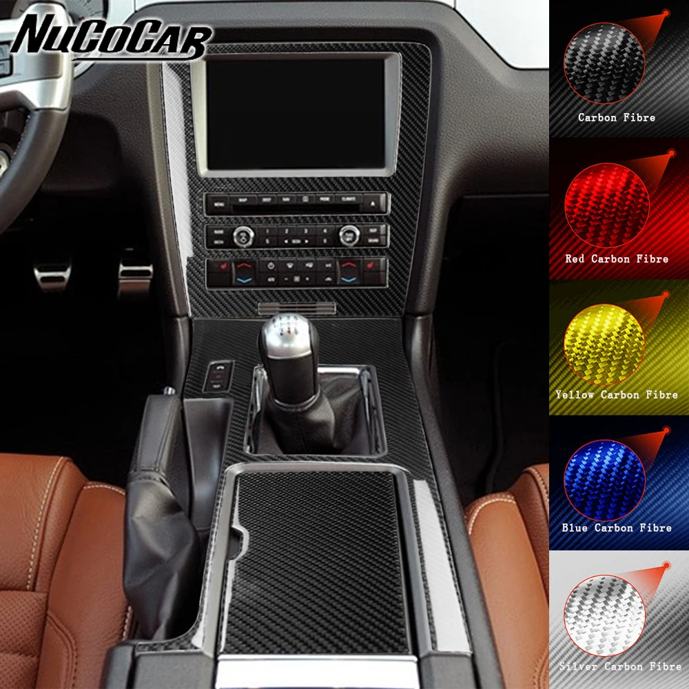 

For Ford Mustang 2009-2013 Carbon Fiber Navigation Transmission Panel Trim Cover Car Interior Accessories Decorative Stickers