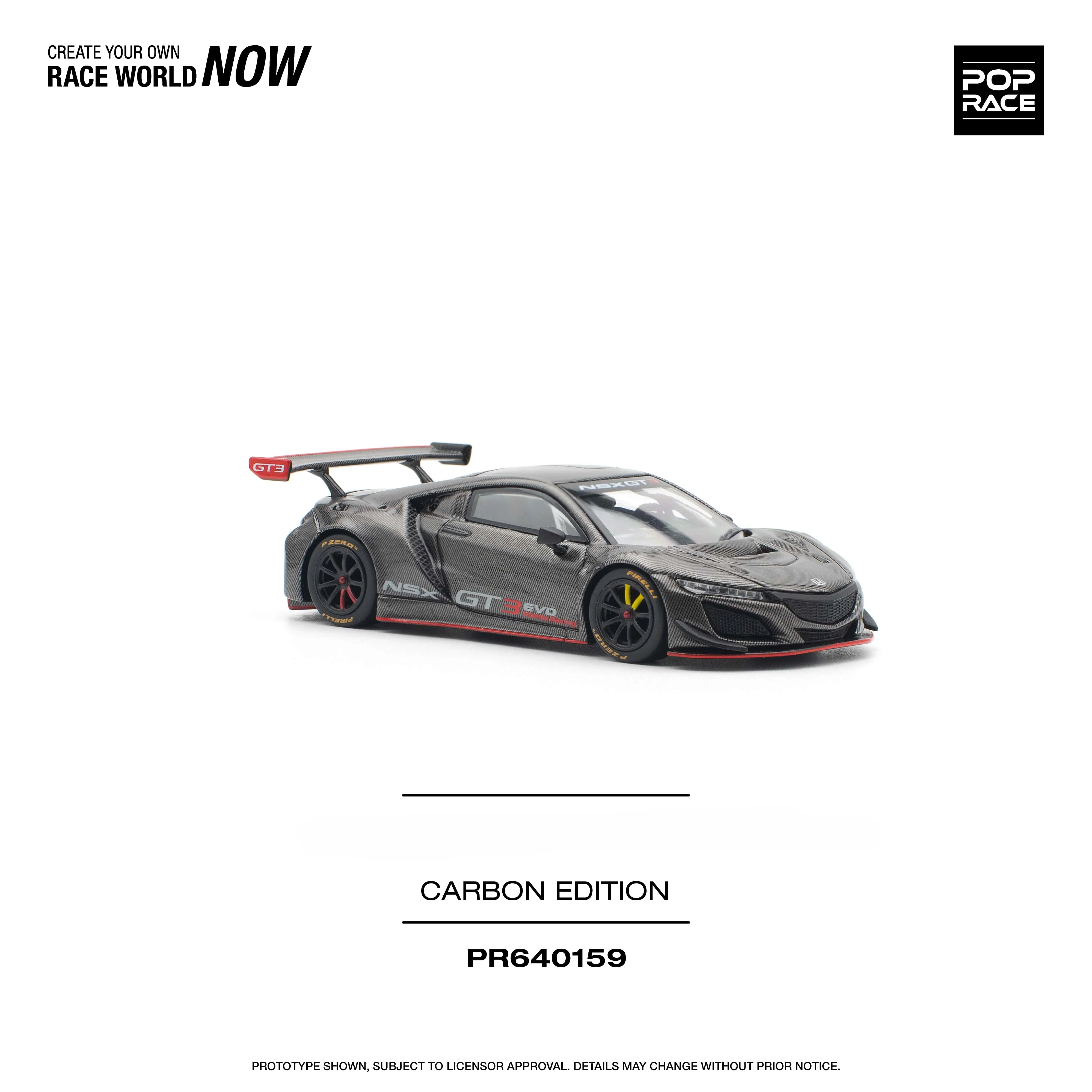 **Pre-order **Xcartoys x Poprace1:64 NSX Evo22 Full Carbon Black Diecast Model Car