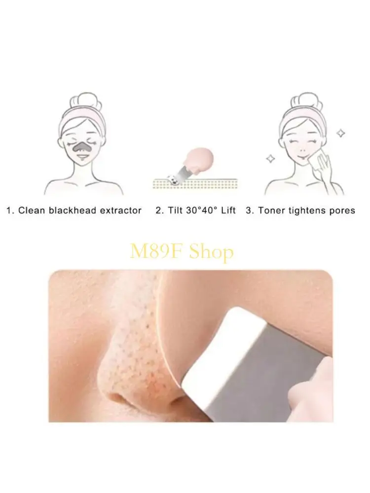 M89F Face Scraper Skin Sa ốp nhẹ cho mụn đầu đen và đầu vào đầu mũi màu đen
