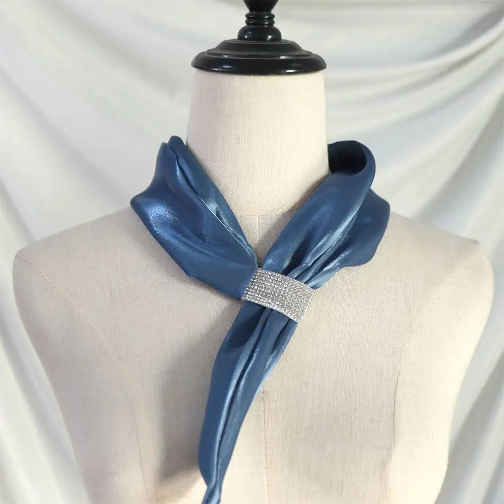silk Sunscreen Shawl For Girl Wraps Neck Guard For Women Cross Neckerchief Satin False Collar Silk Scarf Cross Scarves