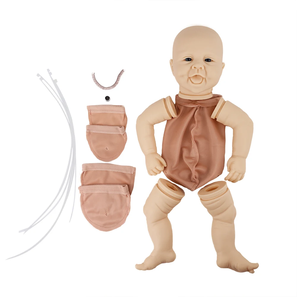 Reborn Kit Reborn 22 Inches Smile Vinyl Silicone Unpainted Unfinished DIY Blank Doll Kit Reborn Baby