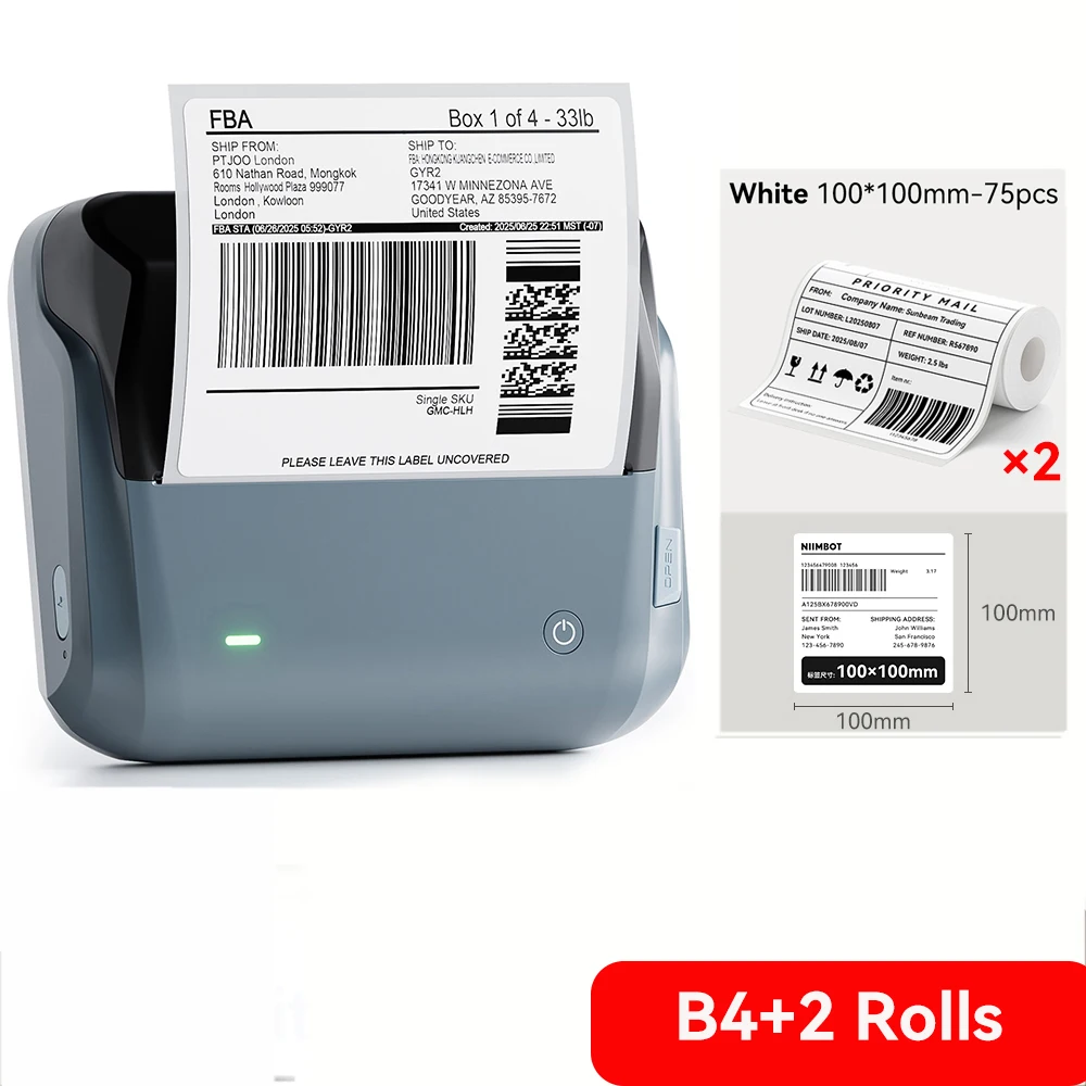 Niimbot B4 Thermische Labelprinter Groot Formaat 20-110mm Printbreedte Label Sticker Machine Verzendlabel Zakelijk Kantoorgebruik