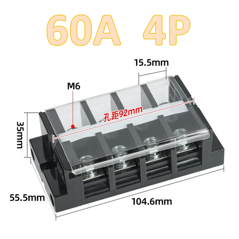TA Multi-Positie Snel Klemmenblok 20A/60A Multi-In en Multi-Out Connector Messing Aansluitklemmenblok voor Elektronica