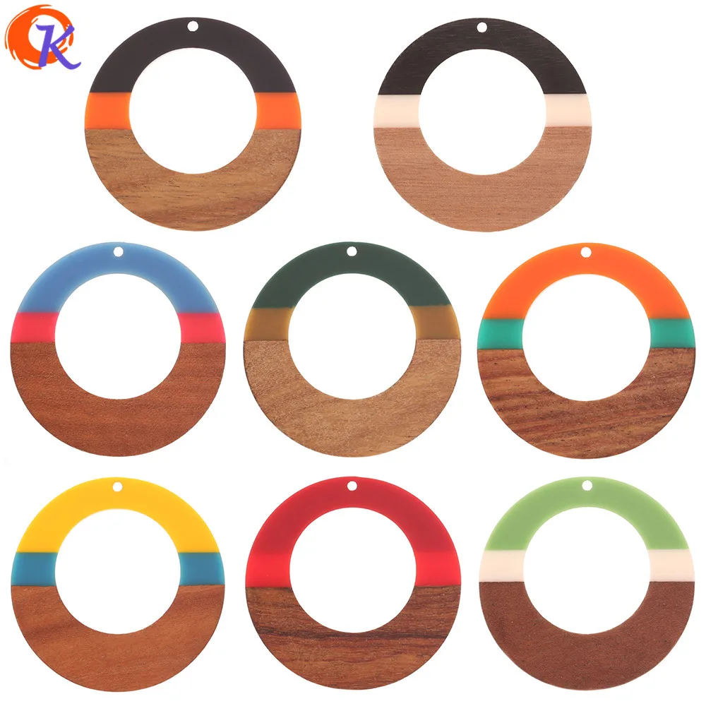 

Cordial Design 20Pcs 48*49MM Hand Made/Charms/DIY Making/Natural Wood & Resin/Loop Shape/Earring Findings/Jewelry Accessories