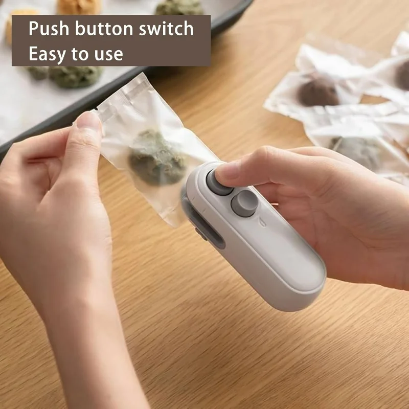 Mini-Beutel mit wiederaufladbarem USB, tragbar, für Snacks, Lebensmittel, Vakuumbeutel, Wärme, tragbare Wiederverschließmaschine für Snacks, Plastiktüten, Kekse