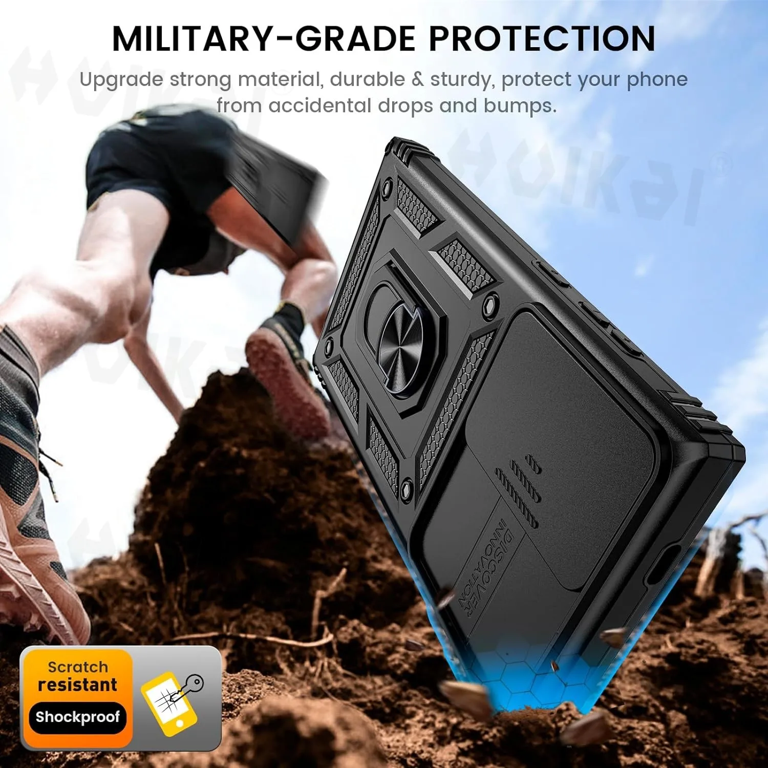 Case For Samsung Galaxy S24 Ultra S23 Ultra S22 Plus S23 FE A54 A15 A53 Slide Camera Heavy Duty Protective Magnetic Ring Covers