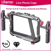 Ulanzi Lino-jaula para teléfono, plataforma de vídeo Vlog, mango para iPhone X de 5,4 pulgadas a 6,7 pulgadas, 11, 12, 13, 14 Pro Max, fotografía de teléfono Android