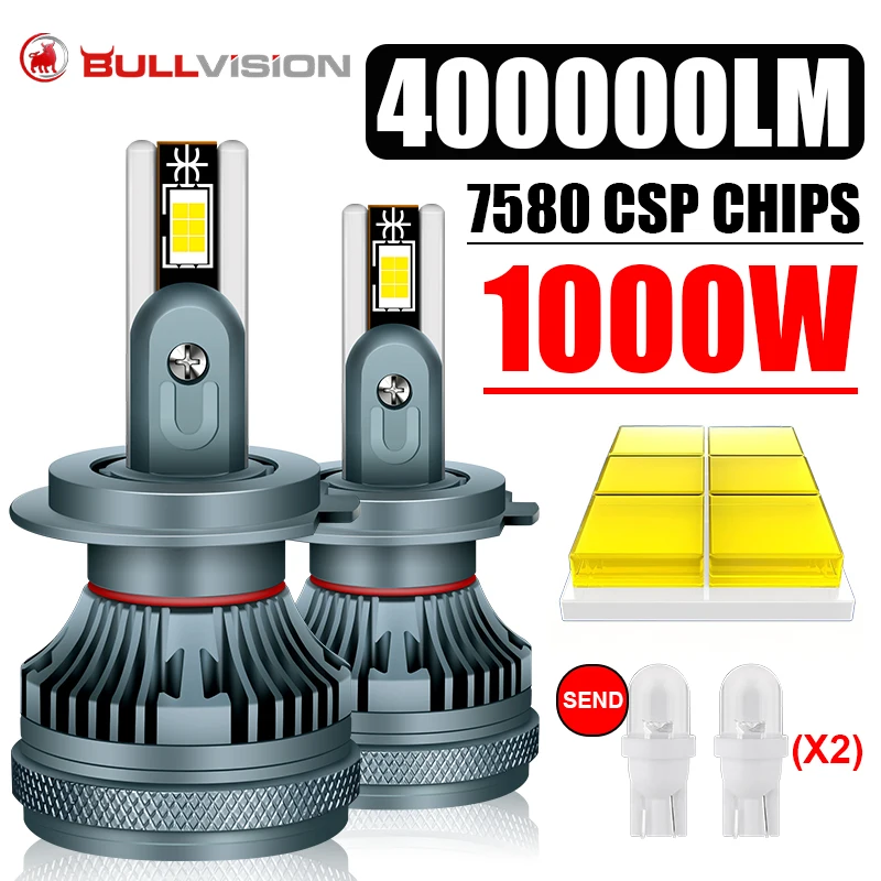 

Лампы для автомобильных фар, 1000 лм 9005 Вт H11 HB3 9012 HB4 H8 HIR2 6000 7580 K CSP