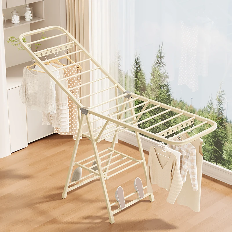 

Folding drying rack Floor-to-ceiling household balcony Cool drying hanger Indoor baby clothes pole Outdoor