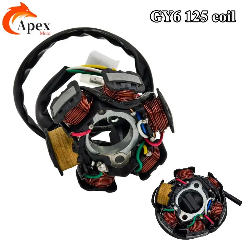 6 Poles 5 Wires Half-wave Ignition Magneto Stator For Gy6 50cc 70cc 90cc 110cc 125cc ATV Quad Pocket Bike