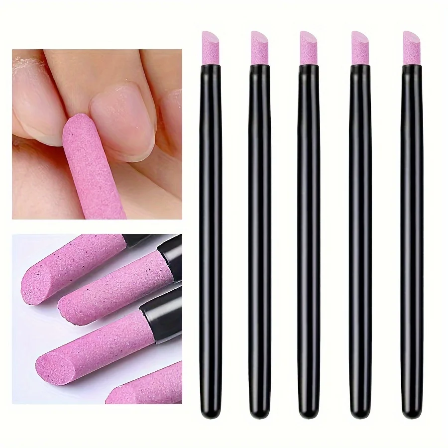 석영 네일 그라인딩 펜 세트, 재사용 가능한 큐티클 및 죽은 피부 제거제, 휴대용 젤 폴리쉬 지우개, 매니큐어 관리 도구