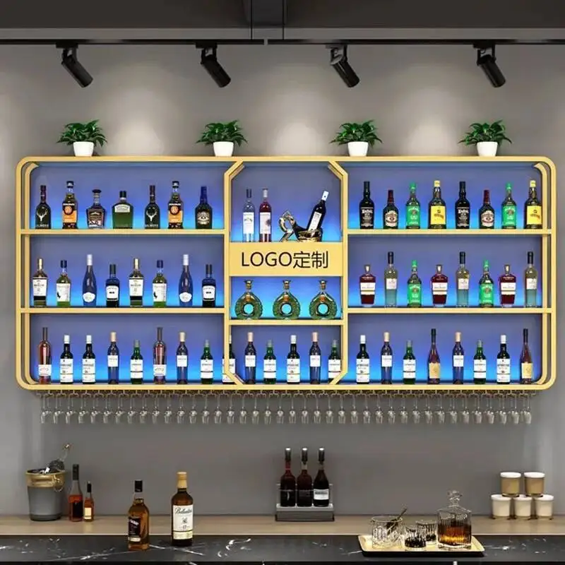 

Hanging Living Room Wine Cabinets Bar Corner Bottle Industrial Retail Wine Rack Modern Cellar Botellero Vino Hotel Furniture