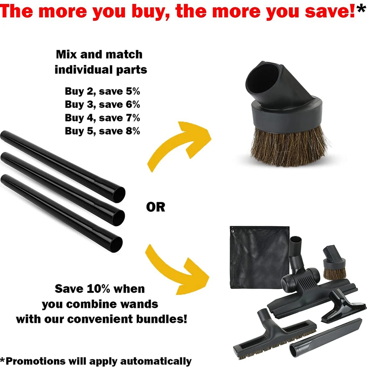 3Pcs 1.25 Inch Vacuum Accessories and Attachments Extension Wands for Extension Wand Attachment Vacuum Pipe