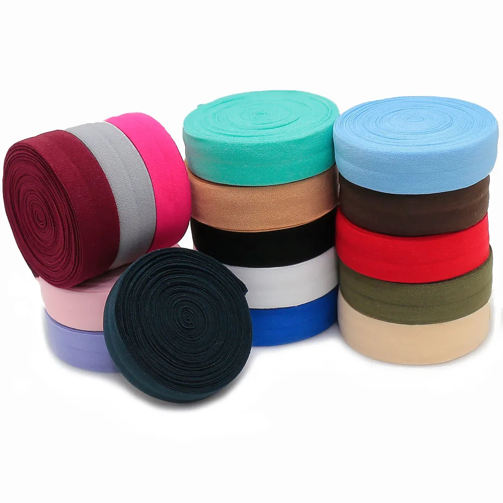 5 Yards/Roll 20mm Fold Over Elastic Stretch Braided Elastic Bands For Hair Ties Sewing Lace Trim Waistband Garment Accessories