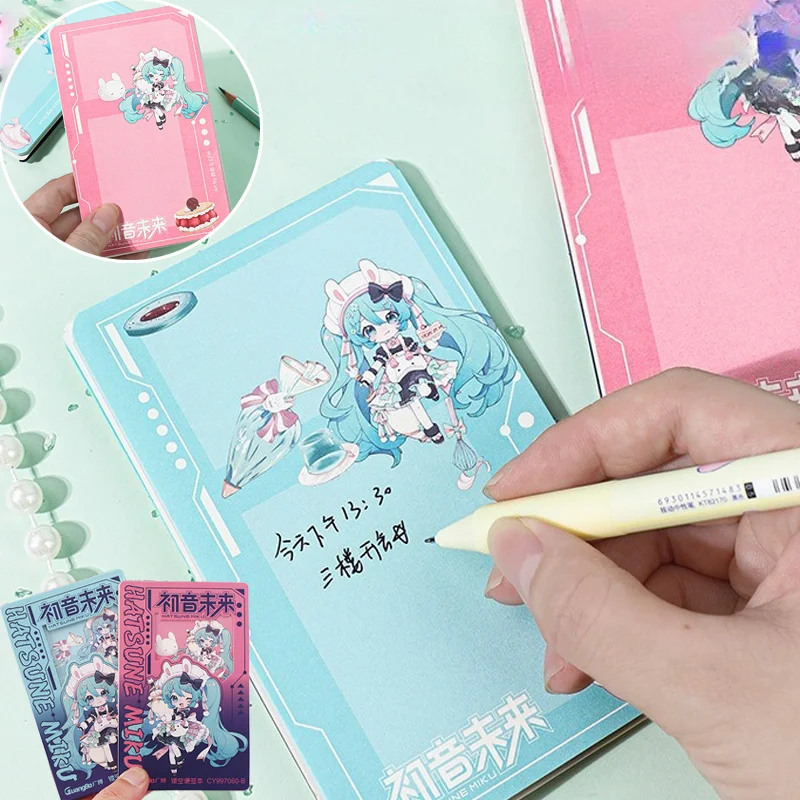 30Pcs Hatsune Miku Memo Pad Sticky Note Kraft Paper Writing Pads Notepads Portable Daily Planner Schedule Book School Supplies