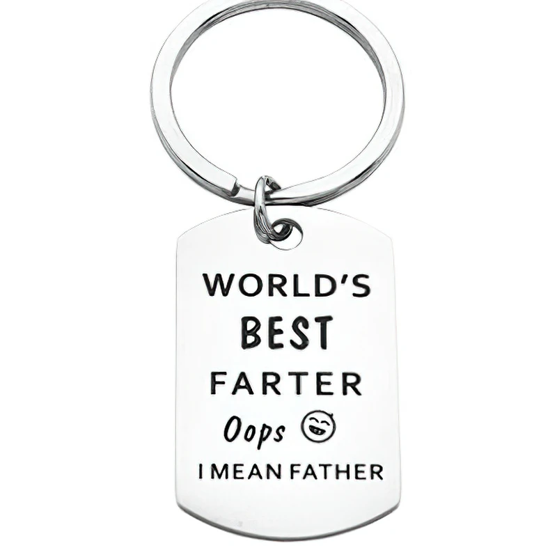 Father's Day Keychain Pendant Metal World's Best Farter I Mean Father Funny Key Chain Keyring