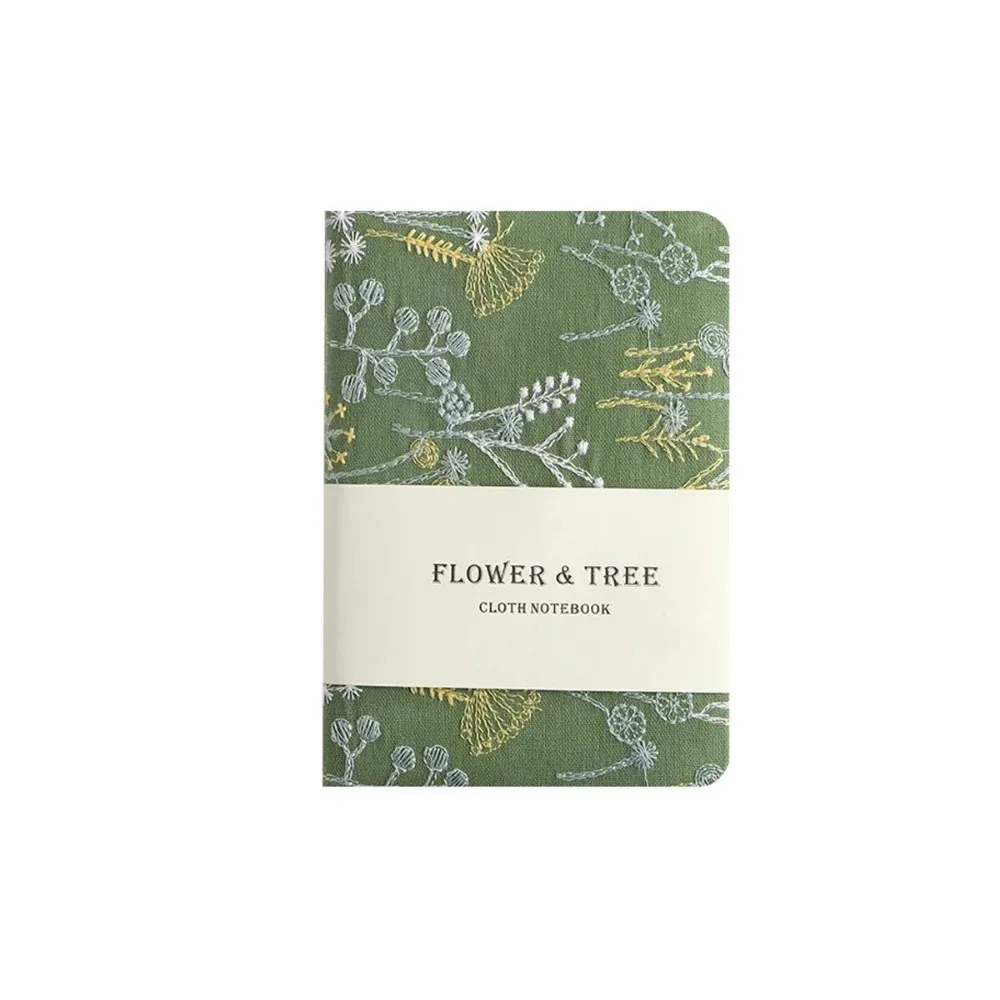 

256 Pages Embroidered Pocket Notebook Ultra-Thick Fabric Cover A6 Portable Handbook Multi-Purpose Cotton Cloth Binding