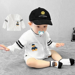 Baby sun protection clothing, summer cardigan, thin pure cotton air-conditioning clothing, tops, outwear, men's and women's baby