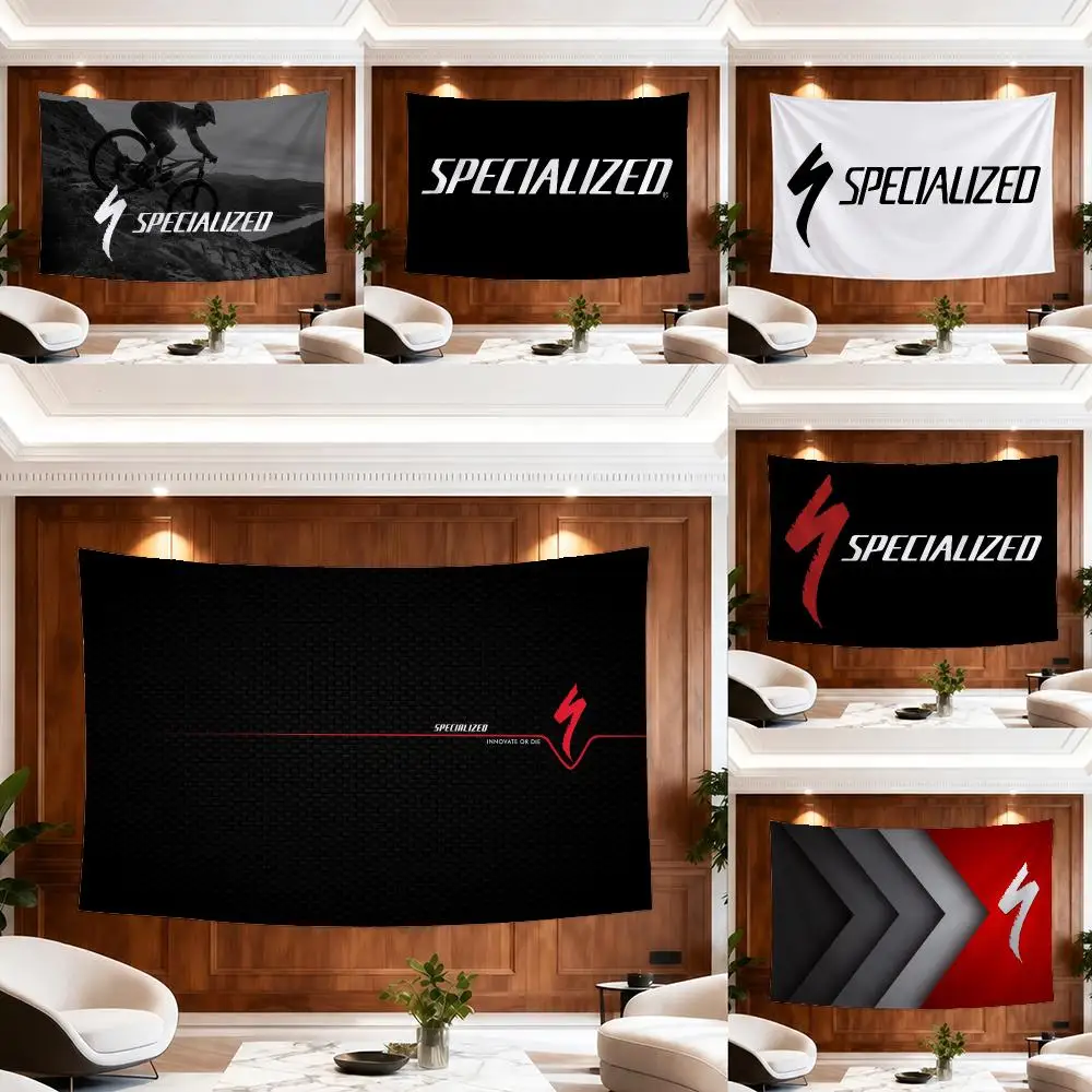 Specialized Logo Tapestry Custom Living Bedroom Party Dormitory Interior Wall Bohemian Decoration Attached Clip