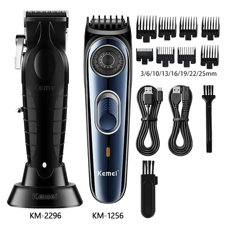 Kemei KM-2296 KM-1256 KM-1102 Professional Hair Clipper Kit Electric Shaver Male Hair Cutting Machine Men’s Trimmer Machine